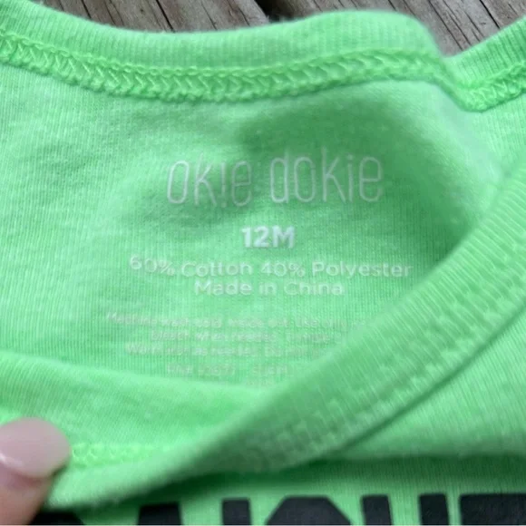 Infant baby toddler Okie Dokie Green and Gray Bodysuits Set 12M - Picture 4 of 5